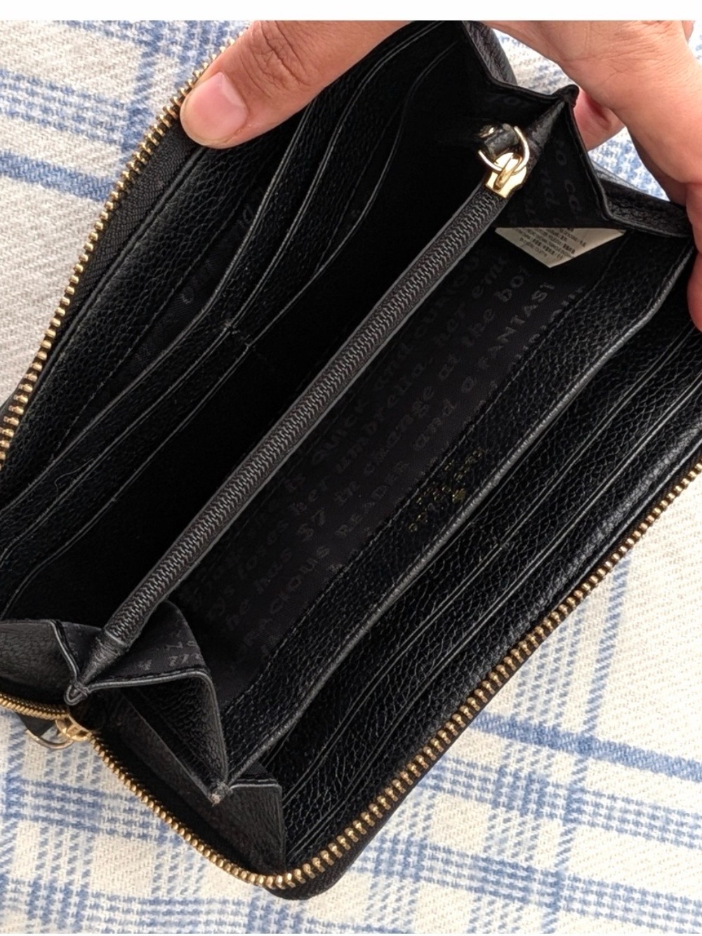Kate Spade Julia Street red Plaid Nisha Wallet with storybook lining & leather - Picture 6 of 13